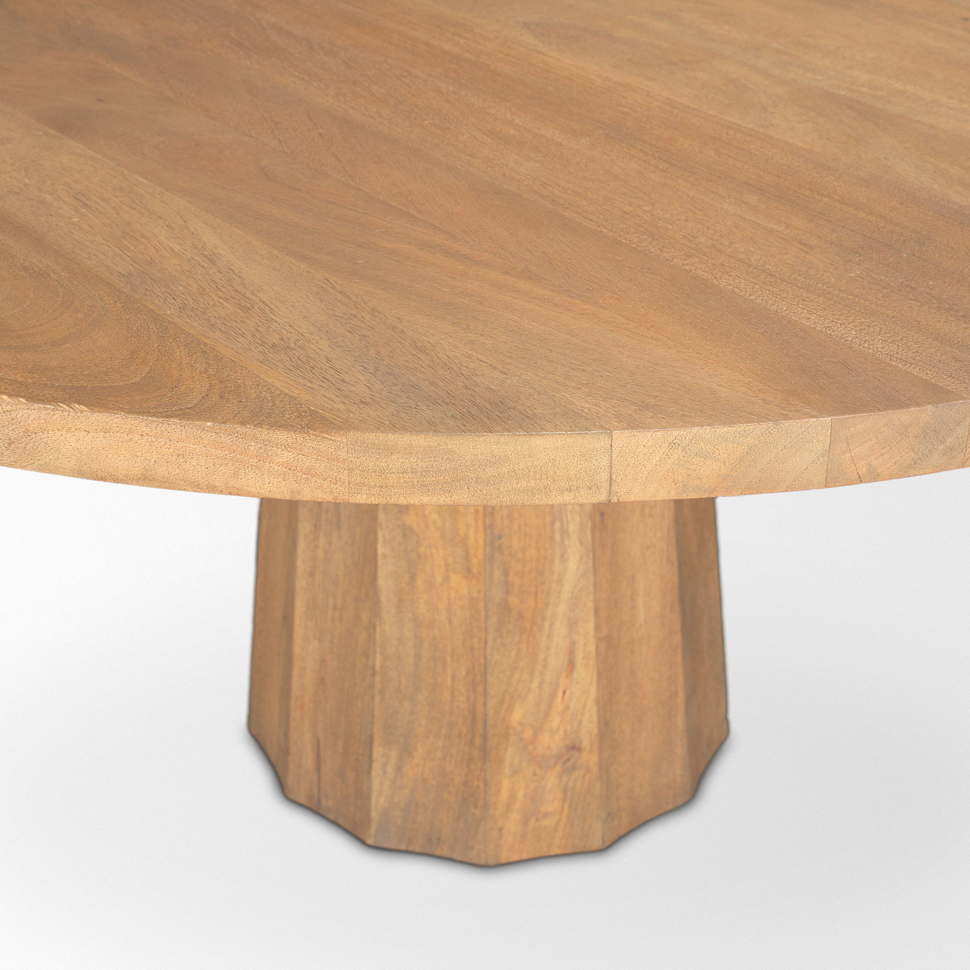 Swanson 60' Light Brown Wood Round Pedestal Dining Table large image 