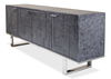 *Bronzini Credenza, Embossed Blue/Grey, Cabinets & Sideboard by Sarreid, 94" length x 20" width x 34" height thumbnail 4