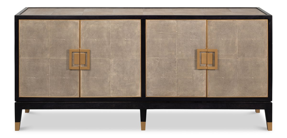 Beto Four Door Sideboard, by Sarreid, 1'6" length x 6'4" width x 2'10" height View 2