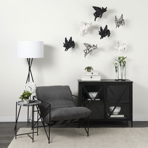 Poppy III 40L x 16W Black Metal With Glass Door Accent Cabinet