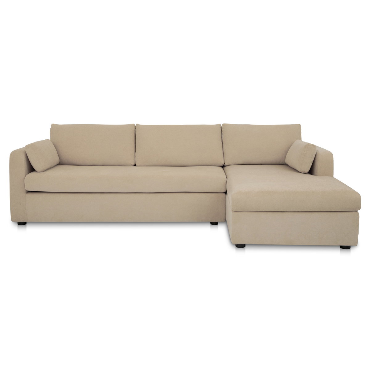 Burrow Sleeper Sectional With Storage Chaise Sand Right, Sectional Sofa by Moe's Home, 115.75" width x 32.68" height x 61" depth View 1