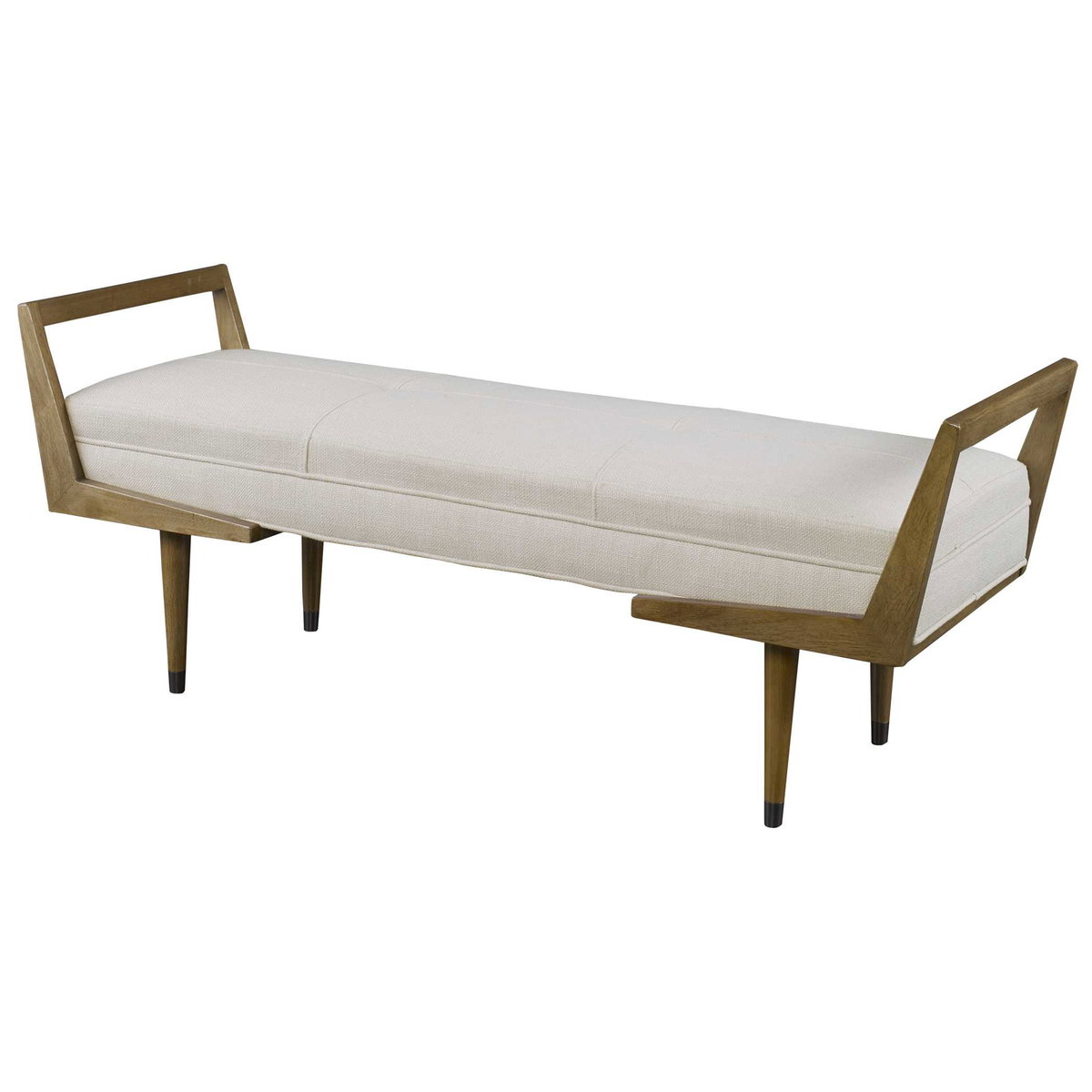 Waylon Modern Ivory Bench, Furniture by Uttermost, 59.25" width x 23" height x 20" depth View 5