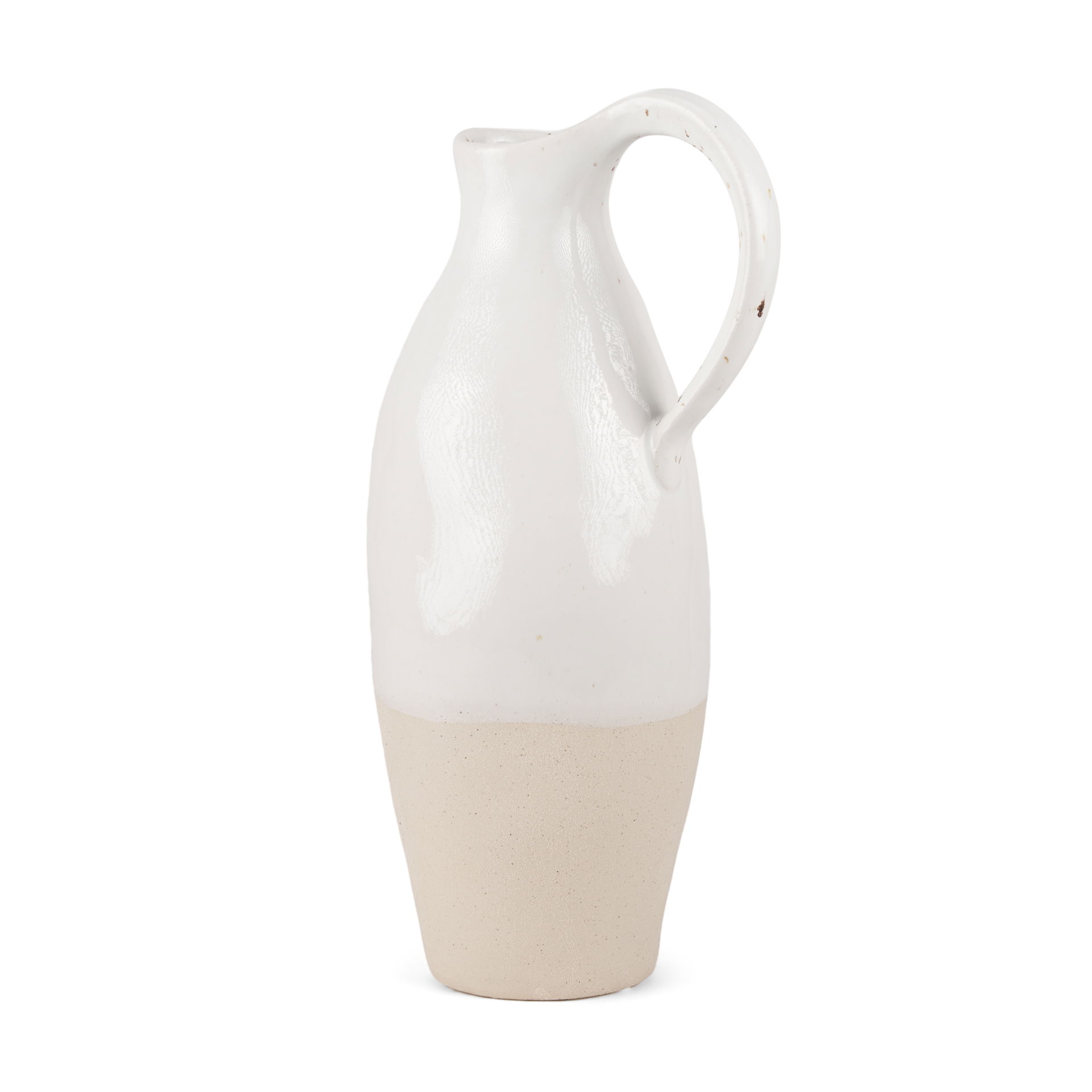 Valora Black Speckled Cream with Light Beige Ceramic Jug, Decorative Jar by Mercana, 7.09" length x 5.31" width x 14.37" height View 1