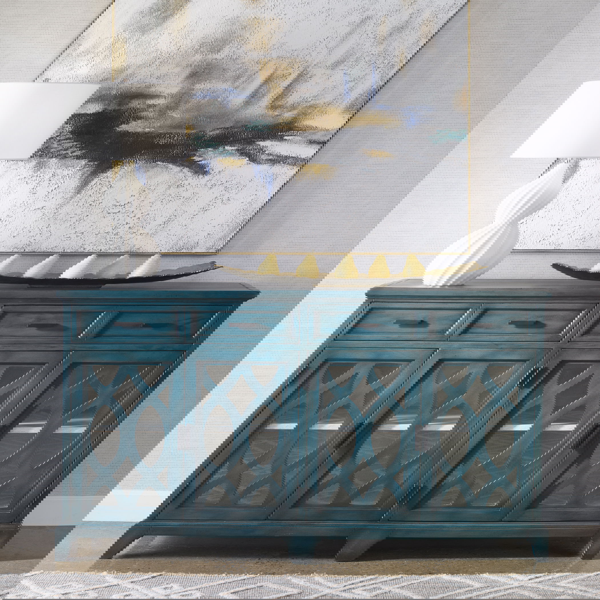 Oksana Wooden Credenza, Furniture by Uttermost, 63.18" width x 35" height x 18" depth View 2