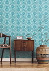 Lotus Palm Aqua Wallpaper thumbnail 1