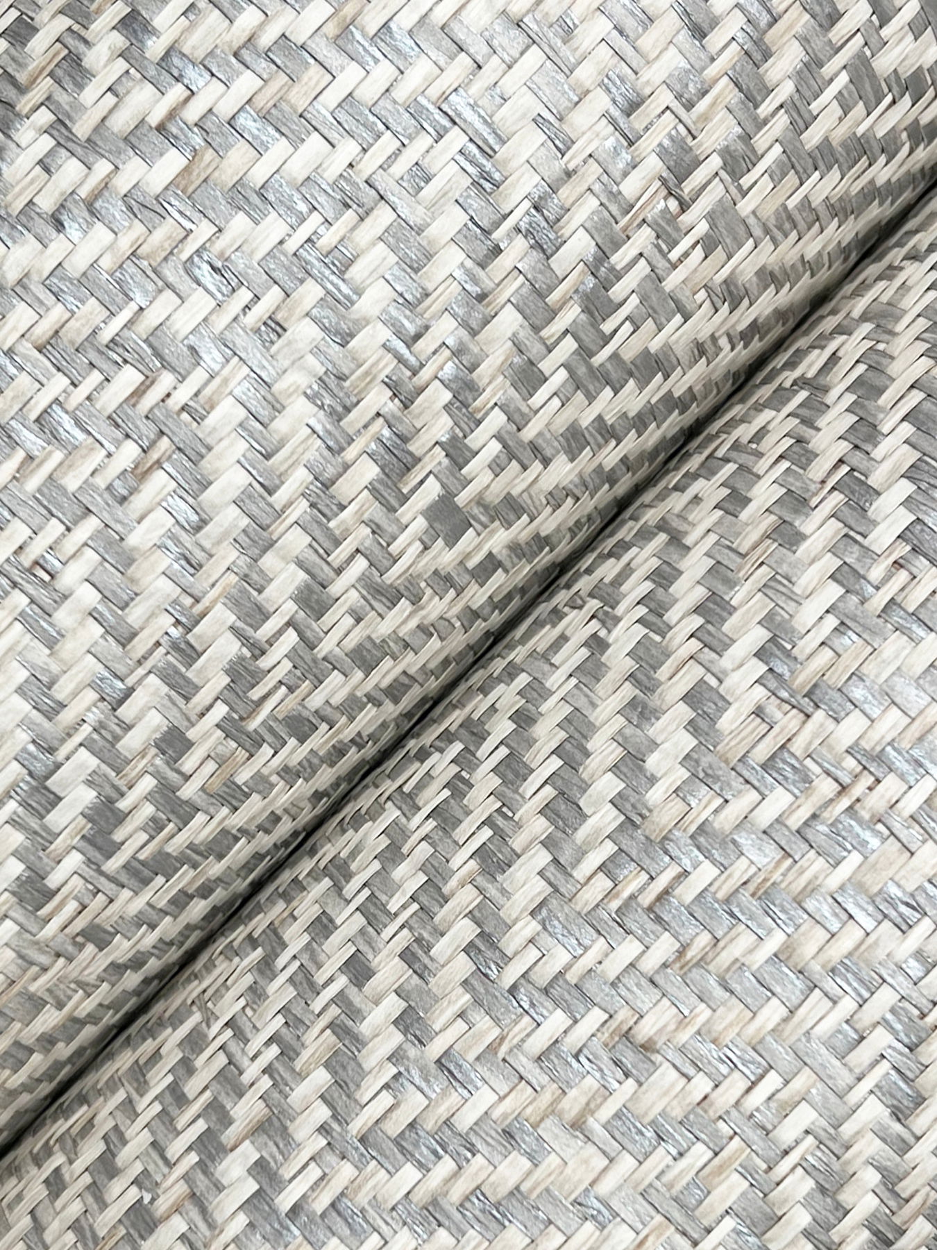Tailored Weave Grey Wallpaper large image 