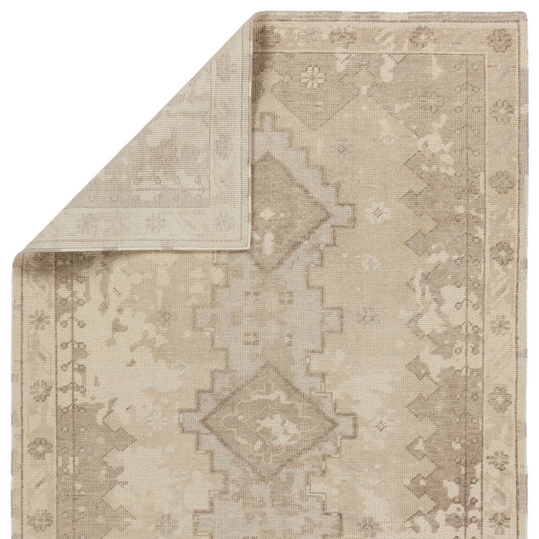 Jaipur Living Pathos Hand-Knotted Medallion Taupe/ Cream Area Rug (9'X13') large image 