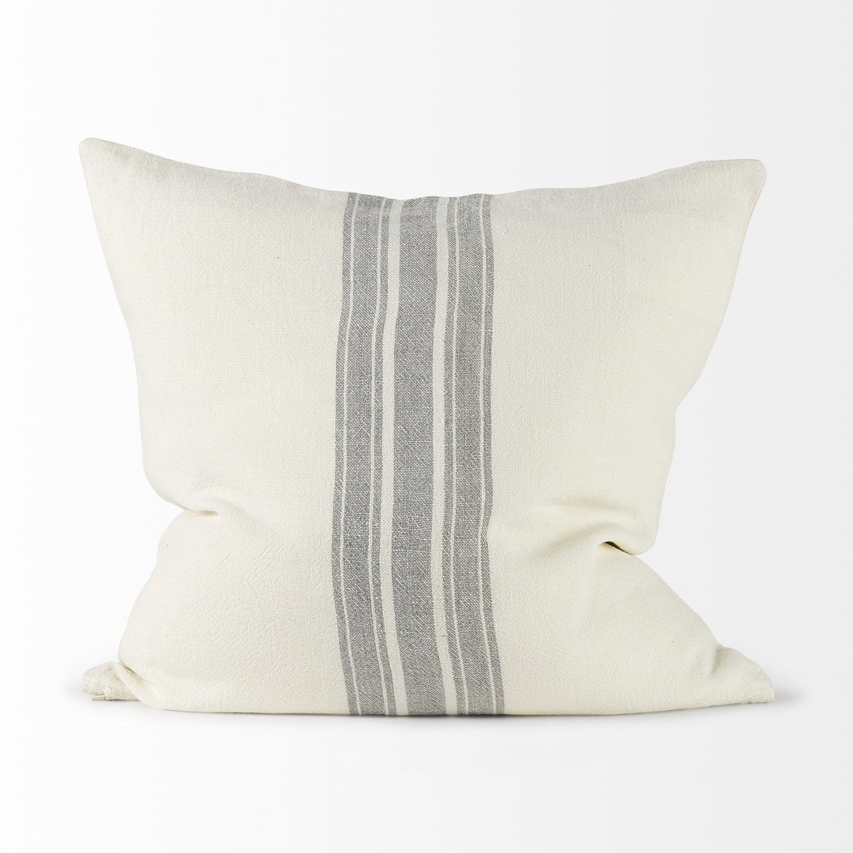 Patrice 22 x 22 Cream With Gray Stripes Decorative Pillow Cover, by Mercana, 22" length x 22" width x 0.2" height View 3