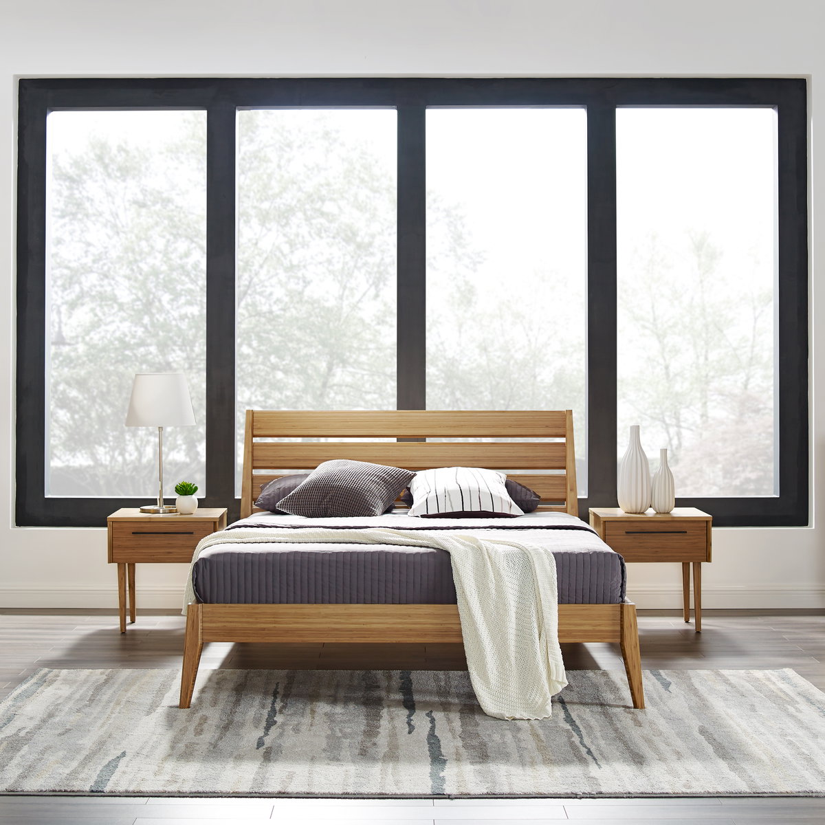Sienna Eastern King Platform Bed, Caramelized, by Greenington, 85.5" length x 82" width x 40" height View 12