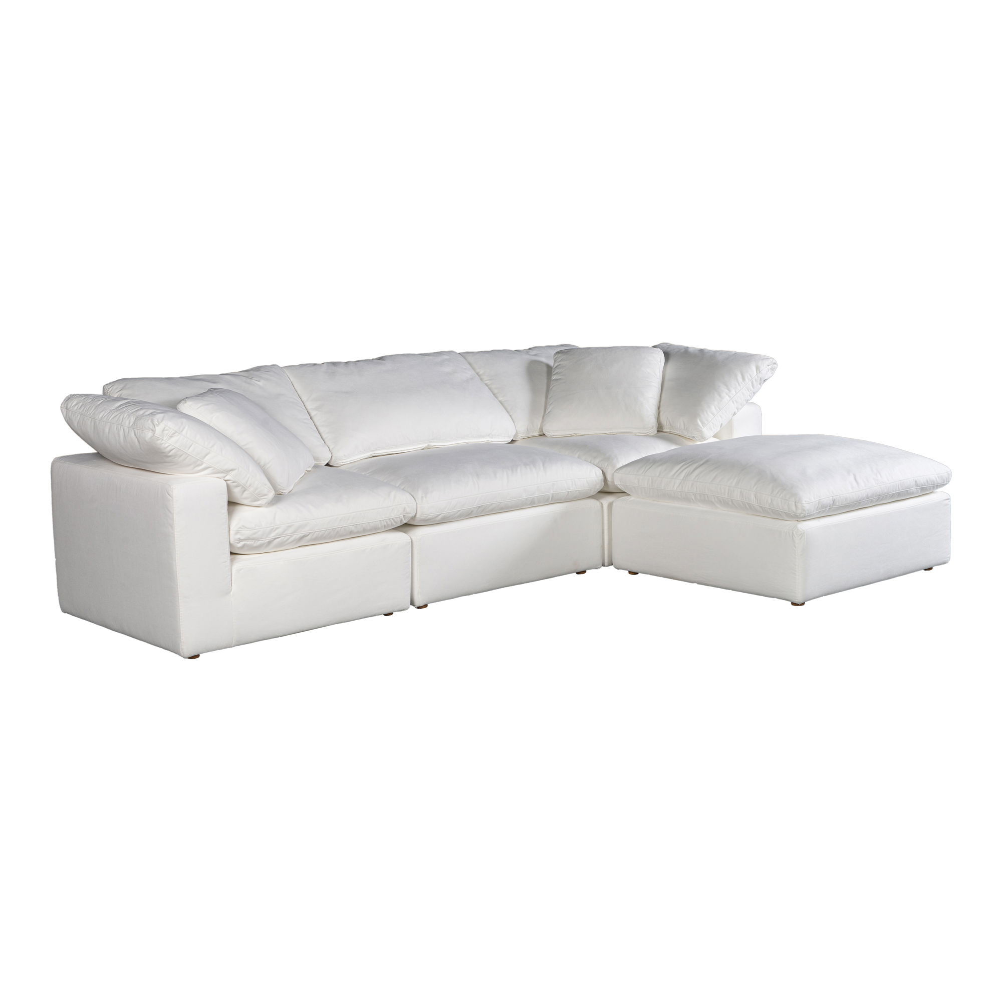 Terra Condo Lounge Modular Sectional Cream White, Sectional Sofa by Moe's Home, 114" width x 32" height x 76" depth View 2