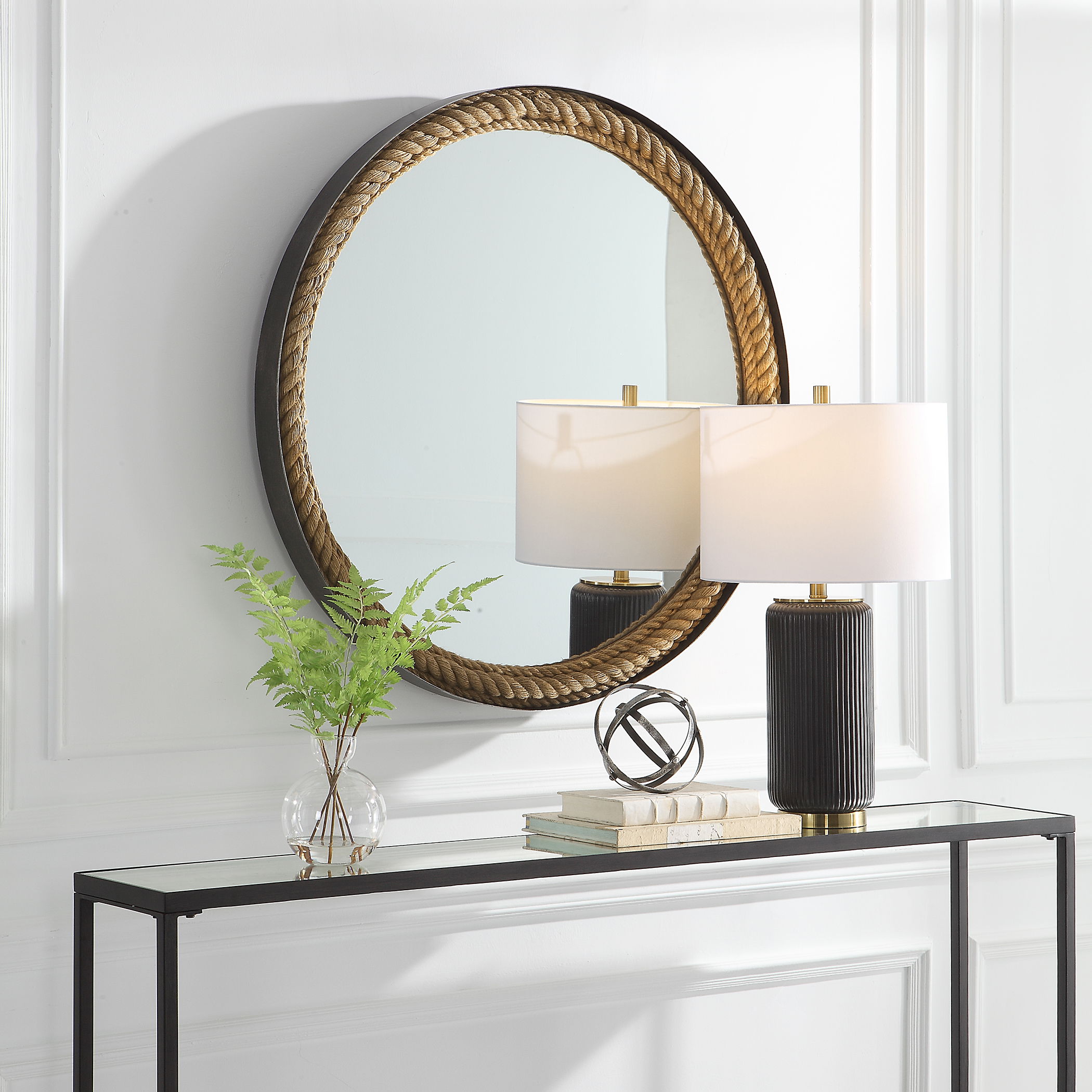 Bolton Round Rope Mirror large image 