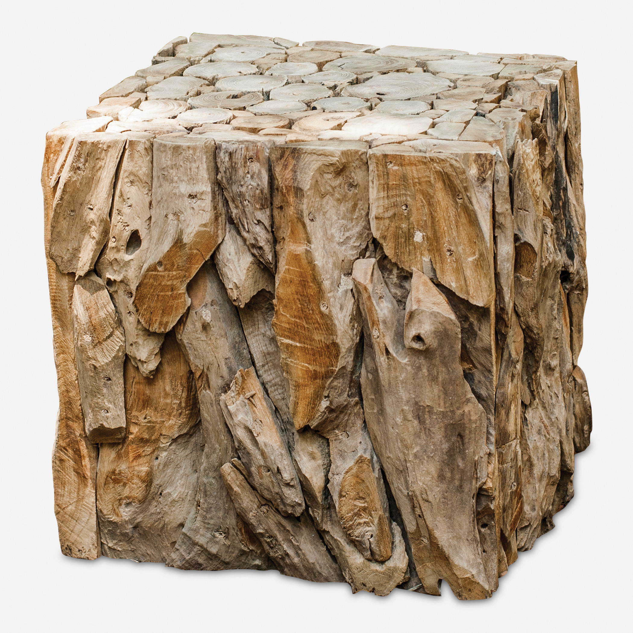 Teak Root Bunching Cube, Furniture by Uttermost, 16.5" width x 18.5" height x 16.5" depth View 1
