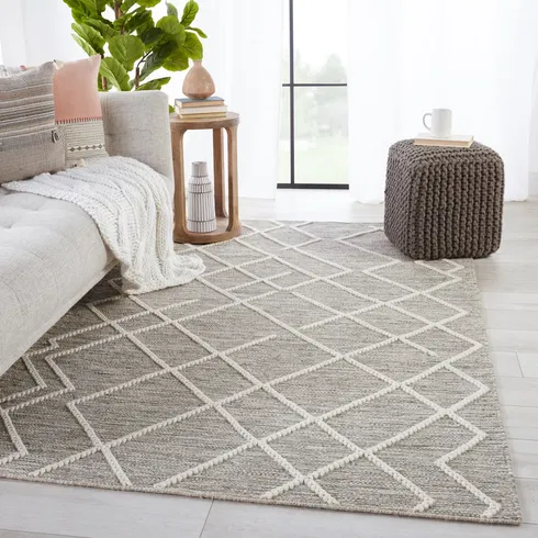 Moab Natural Geometric Gray/ Ivory Area Rug