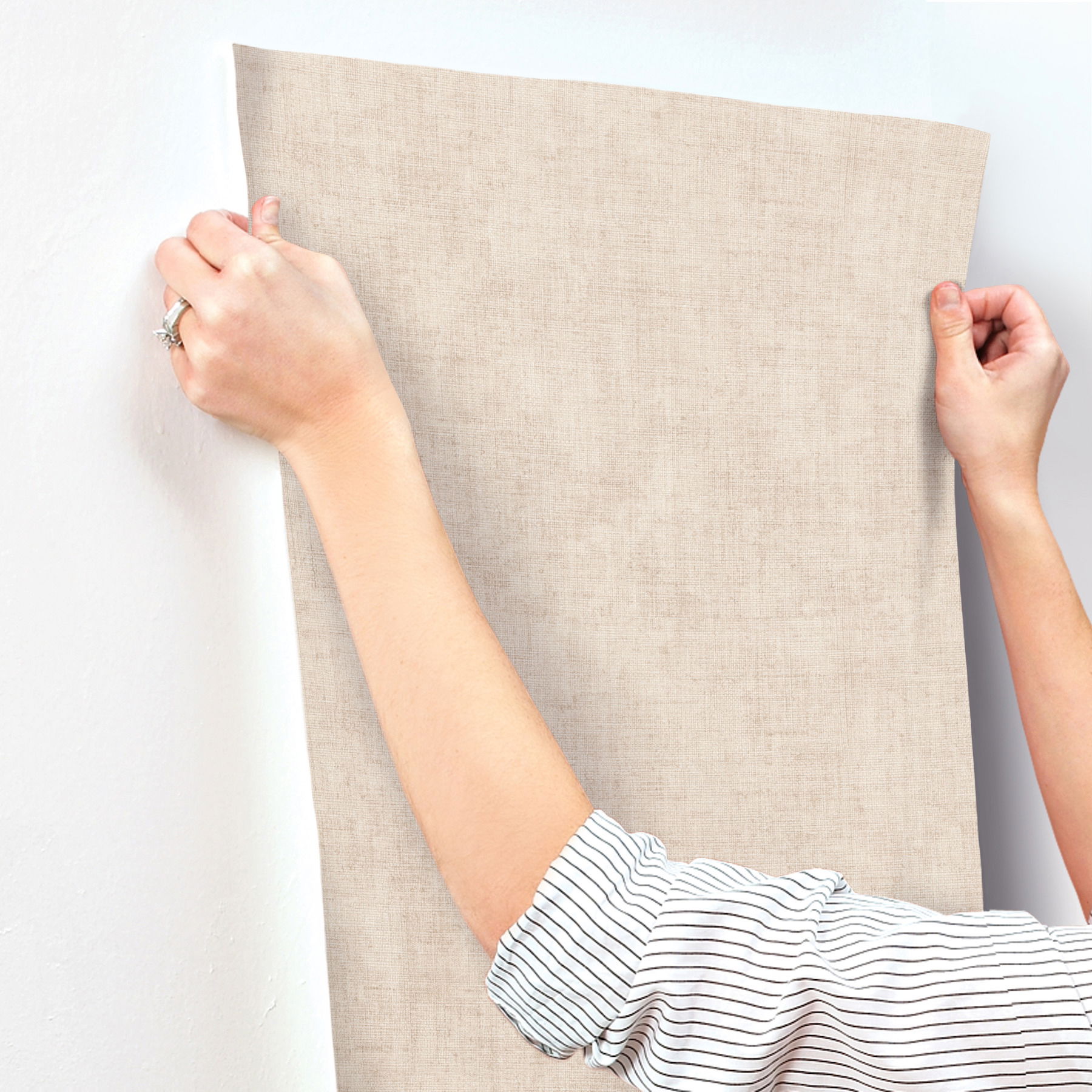 Alma Plaster Faux Weave Wallpaper large image 