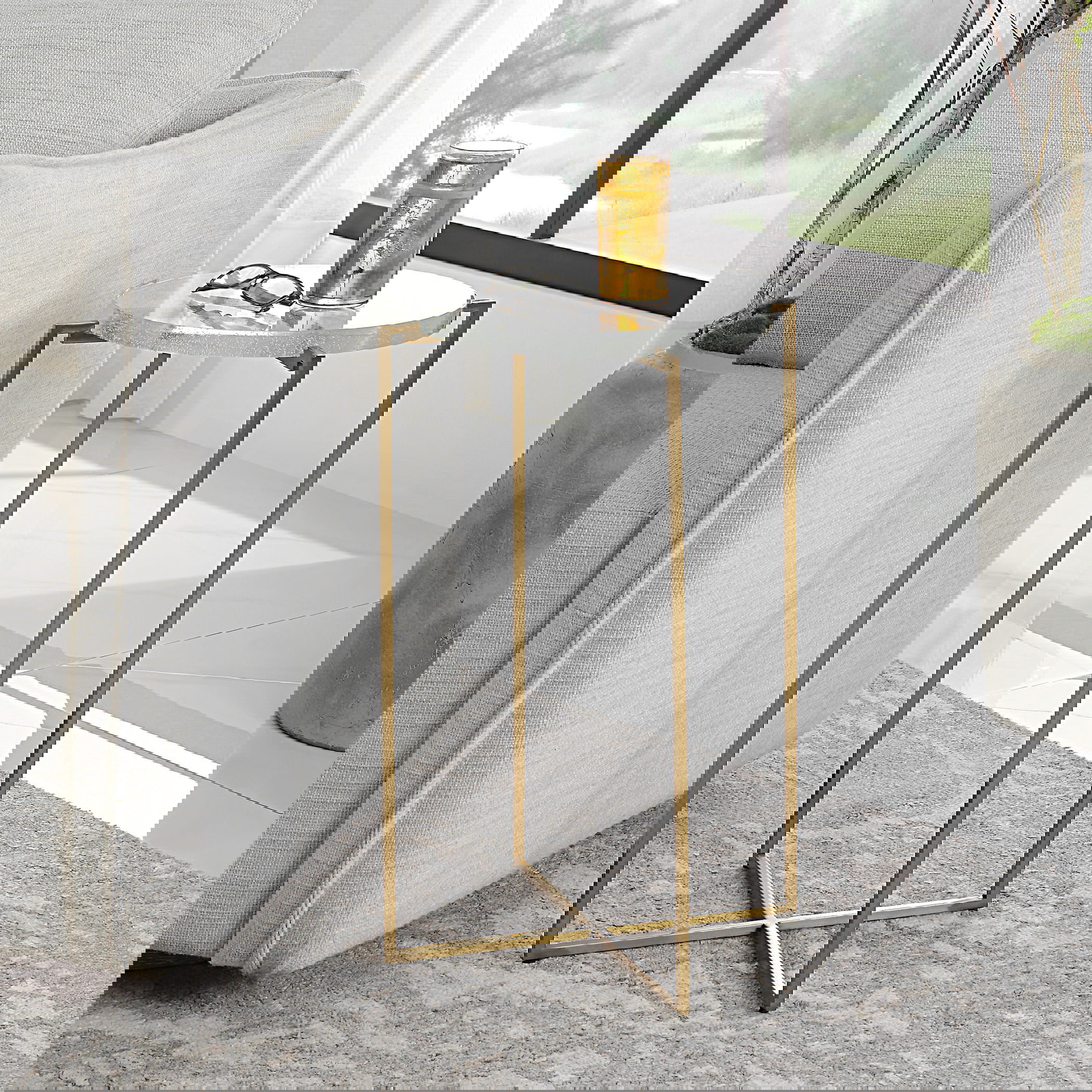 Star-crossed Glass Accent Table, Furniture by Uttermost, 15.62" width x 24.25" height x 15.62" depth View 2