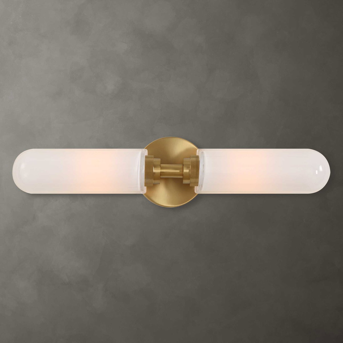 Wellsville 2 Lt Brass Sconce, Ceiling Light by Uttermost, 22" width x 5" height x 4.37" depth View 3