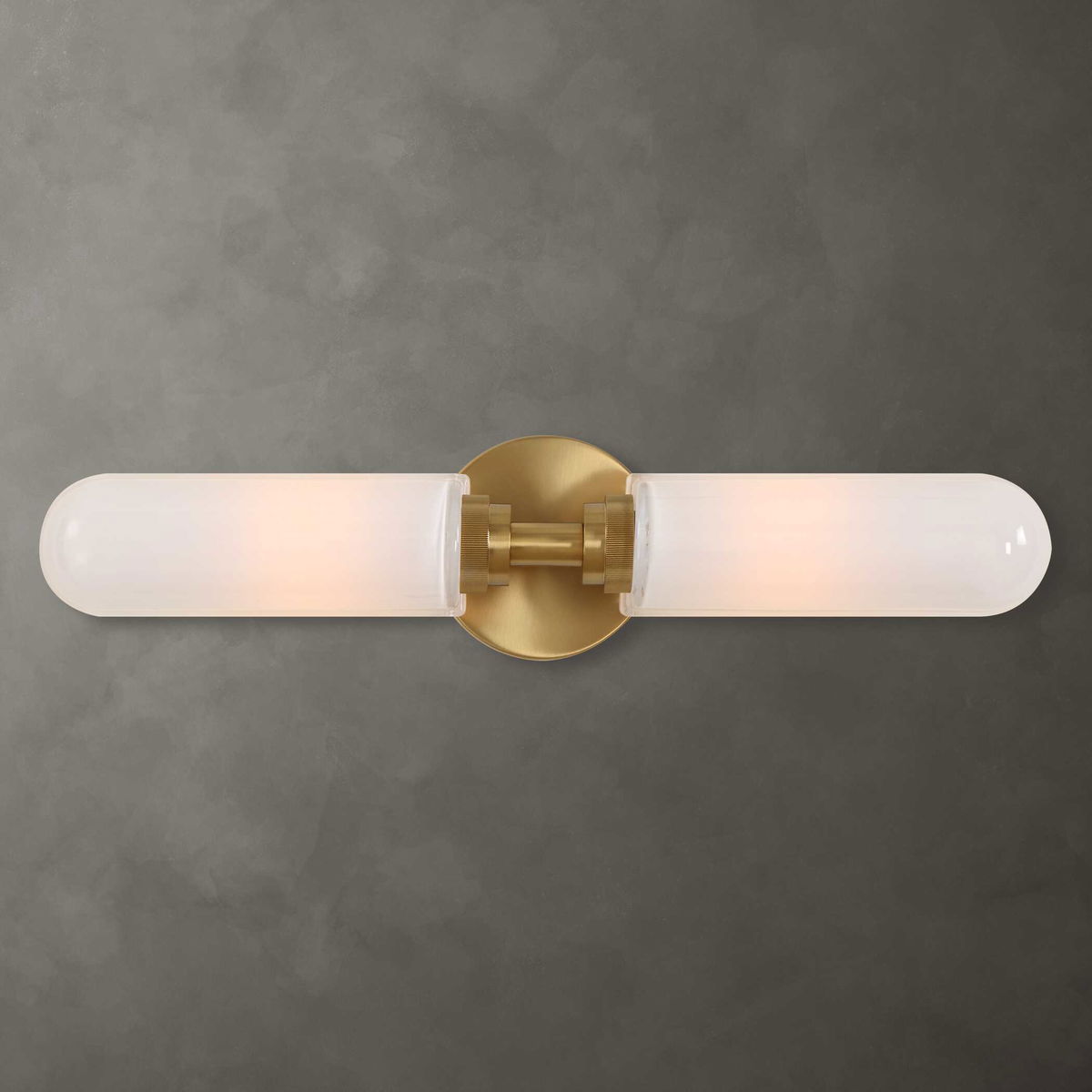 Wellsville 2 Lt Brass Sconce, by Uttermost, 22" width x 5" height x 4.37" depth View 3