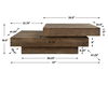 Rustic Planes Modern Coffee Table, Furniture by Uttermost, 57" width x 19.5" height x 47.25" depth thumbnail 3