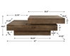 Rustic Planes Modern Coffee Table, by Uttermost, 57" width x 19.5" height x 47.25" depth thumbnail 3