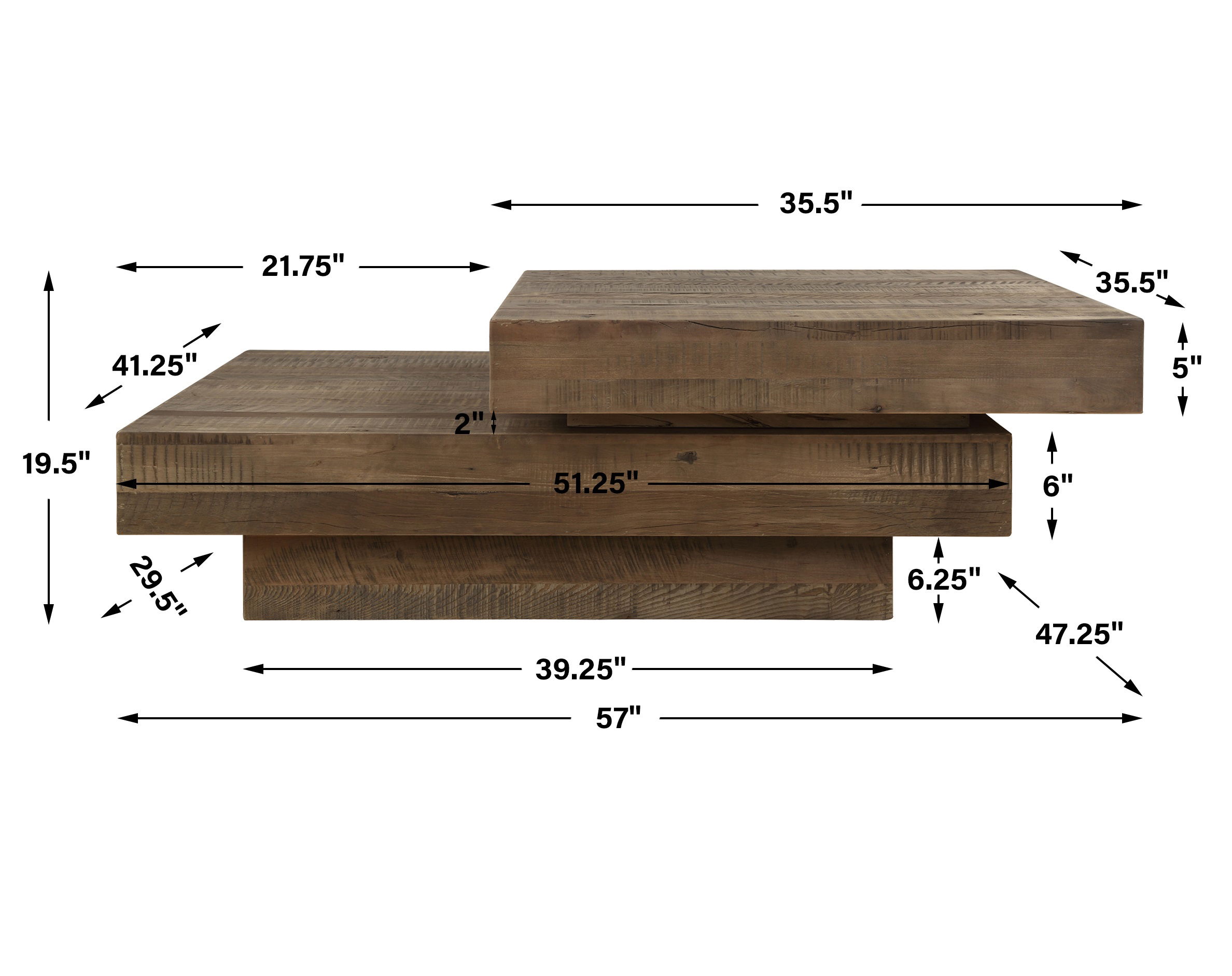 Rustic Planes Modern Coffee Table large image 