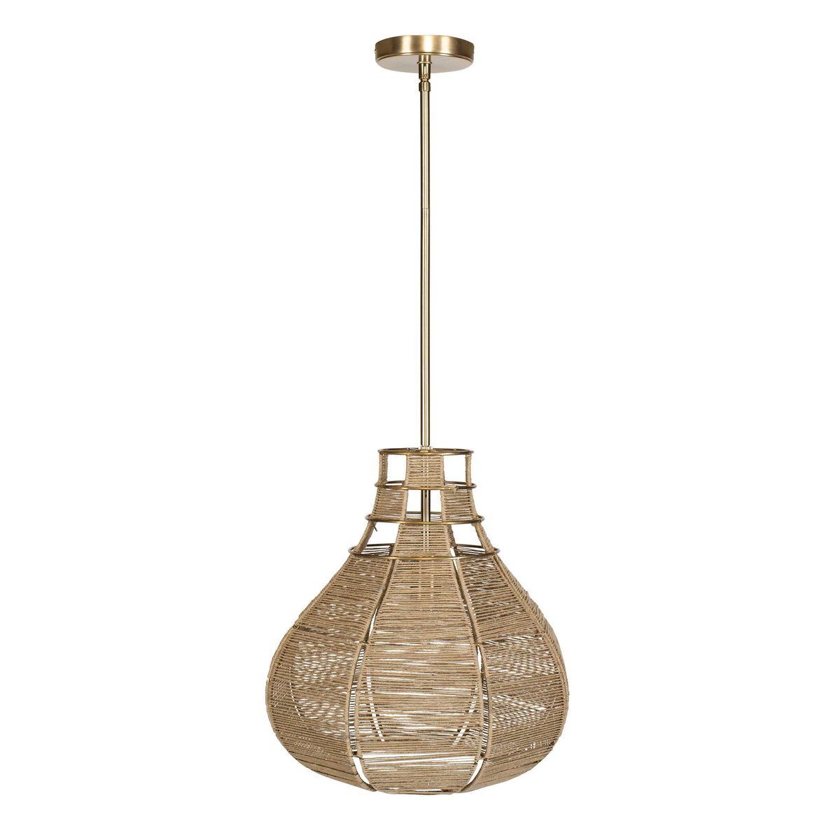 Hestia 1 Light Natural Rope Pendant, Mini Light Pendant by Uttermost, 16" width x 16.25" height x 16" diameter x 16" depth View 6