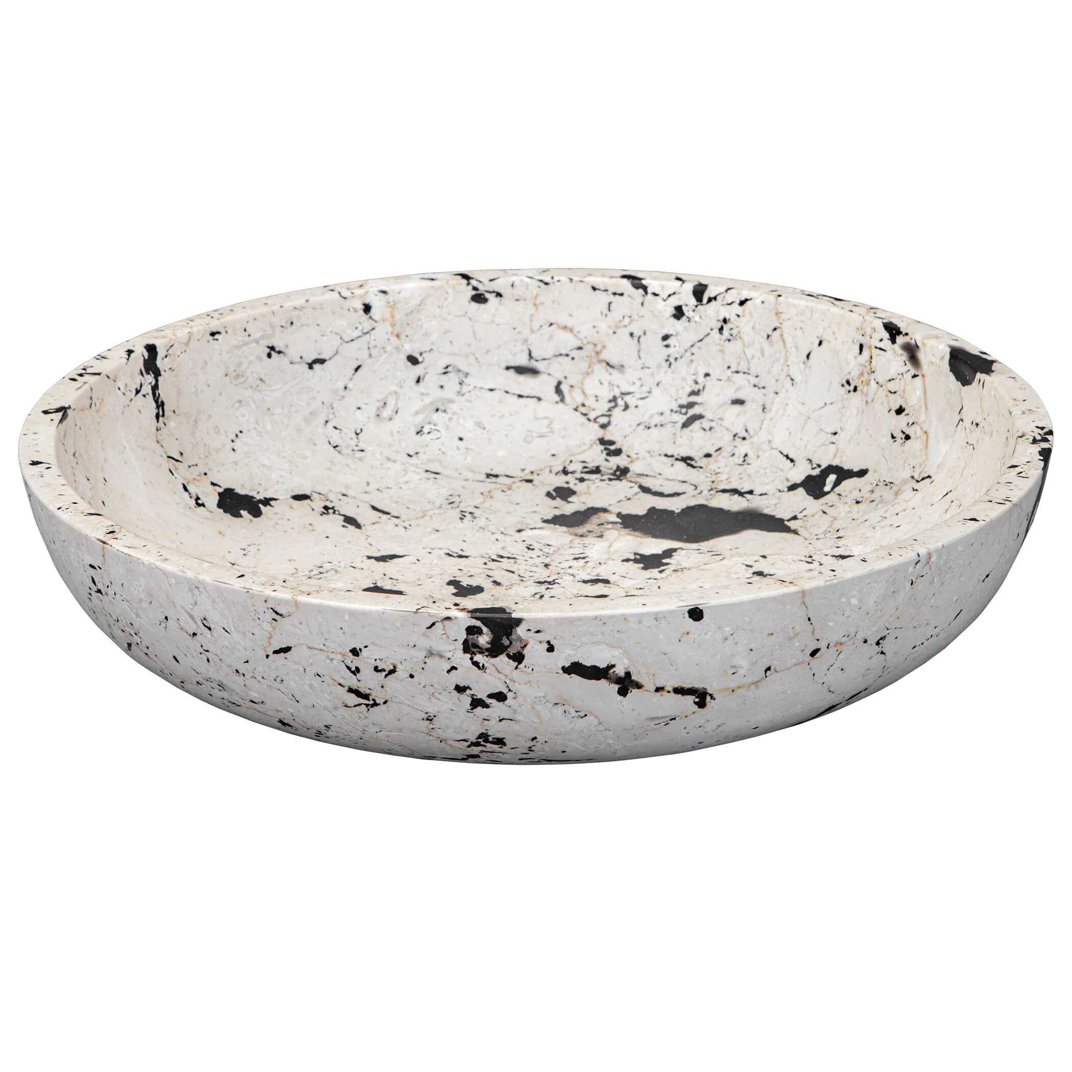 Nouveau Limestone Bowl, Decorative by Uttermost, 18" width x 4" height x 18" depth View 5