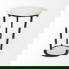 Bombola II (Large) 18L x 18W White Round Marble Top with Black Metal Frame Accent Table thumbnail 3