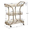 Stassi Gold Serving Cart, Bar Carts & Cabinet by Uttermost, 31.5" width x 37.12" height x 15.25" depth thumbnail 3