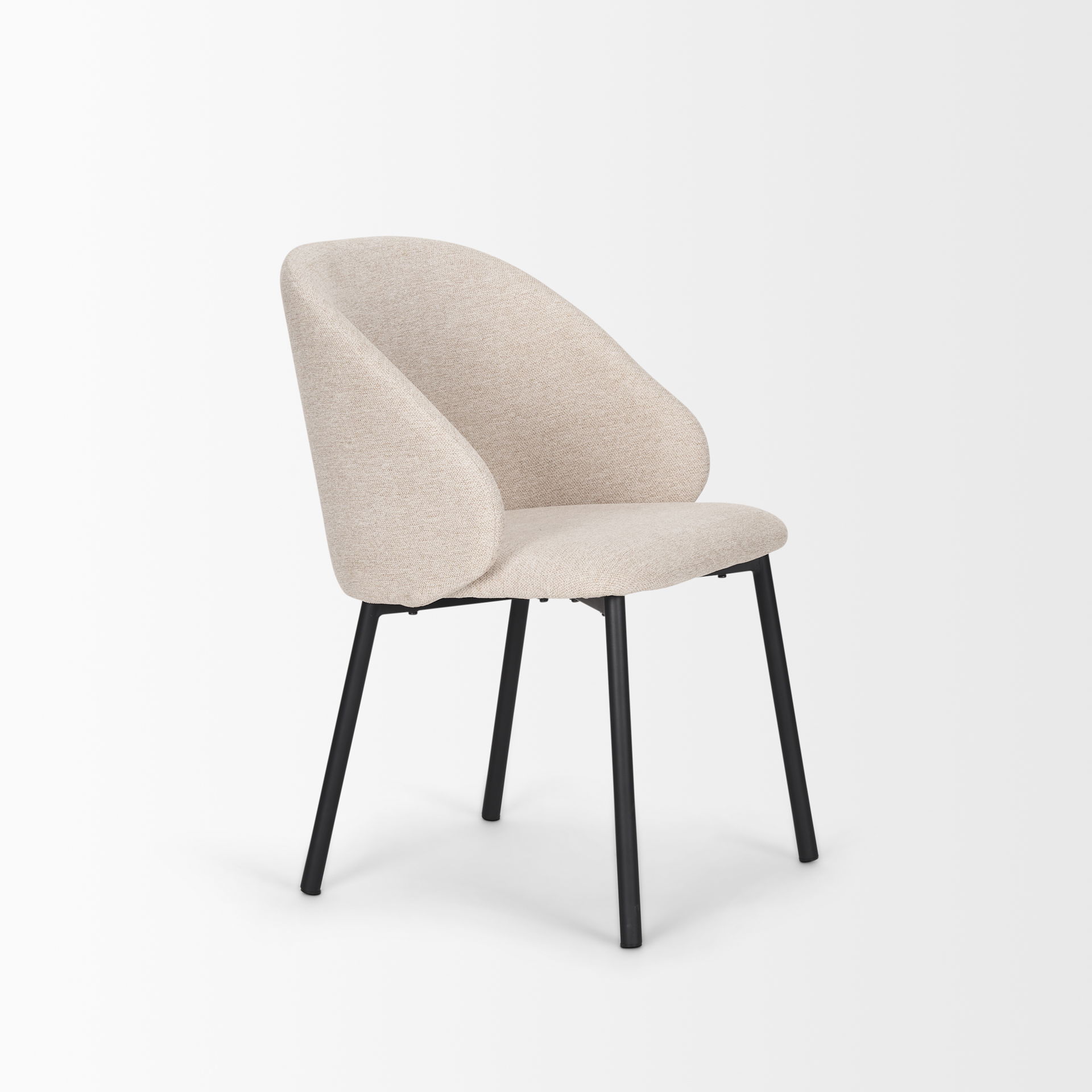Shannon Dining Chair with Oatmeal Fabric & Matte Black Metal large image 