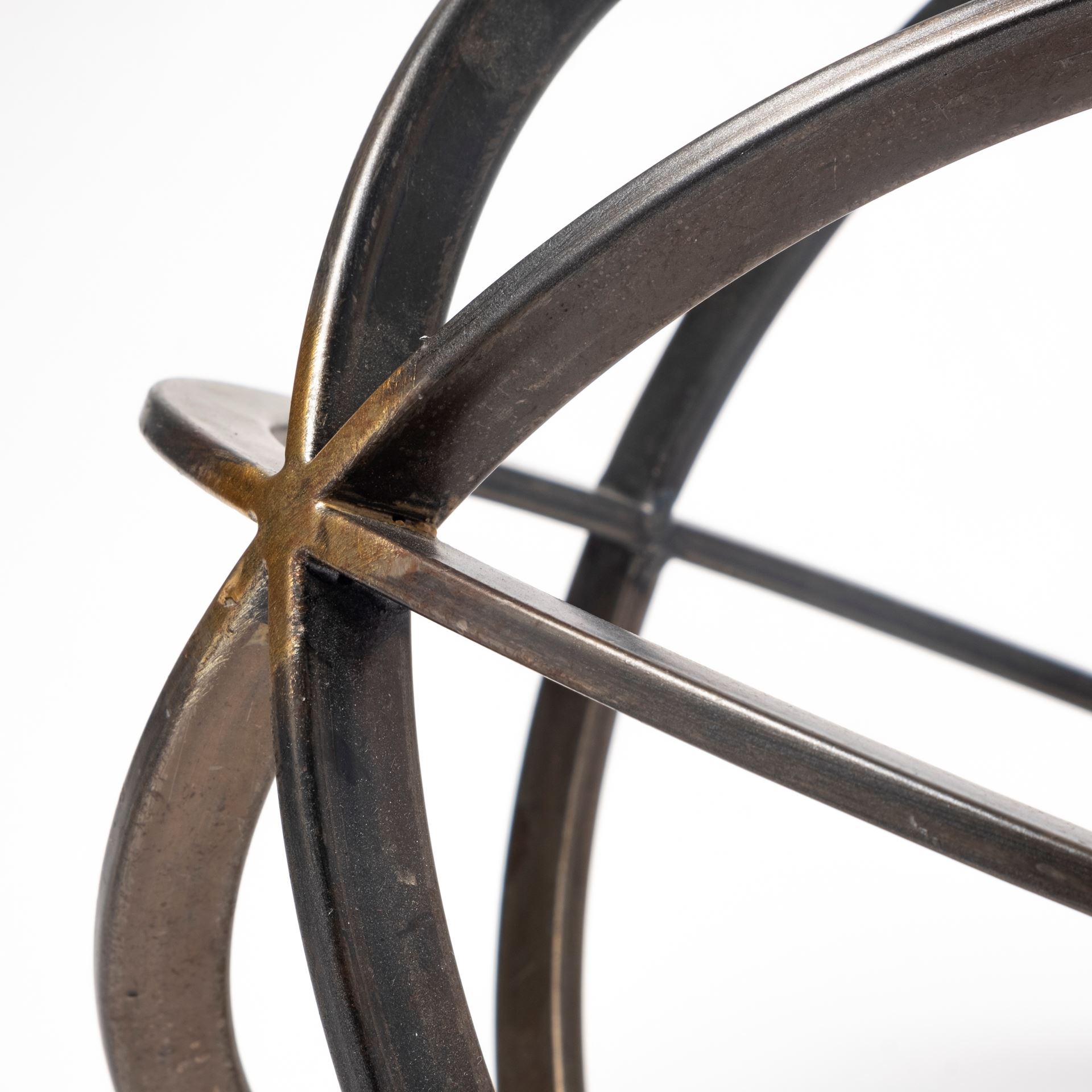 Galenna III (Large) 10L x 10W Black Metal Circular Decorative Orb, Decorative Object by Mercana, 10" length x 10.04" width x 10.04" height View 6