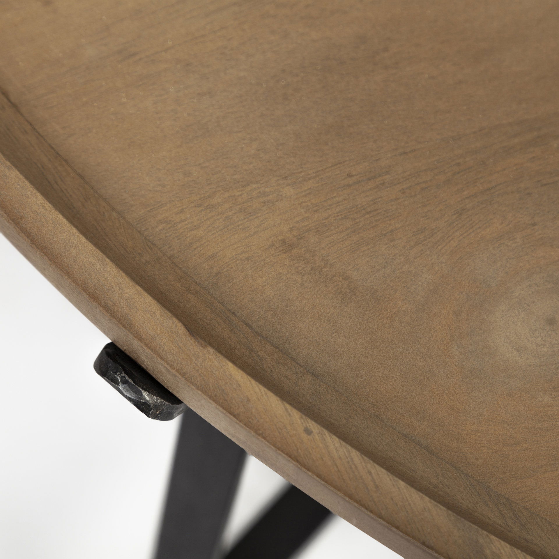 Helios (Set of 2) Brown Solid Wood Top Black Metal Base Nesting Coffee Tables large image 