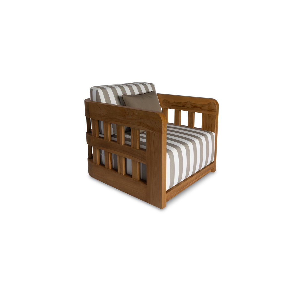 Adelaide Outdoor Accent Chair Brown Stripe, Sofas & Sectional by Moe's Home, 27.56" width x 32.01" height x 34.09" depth View 2