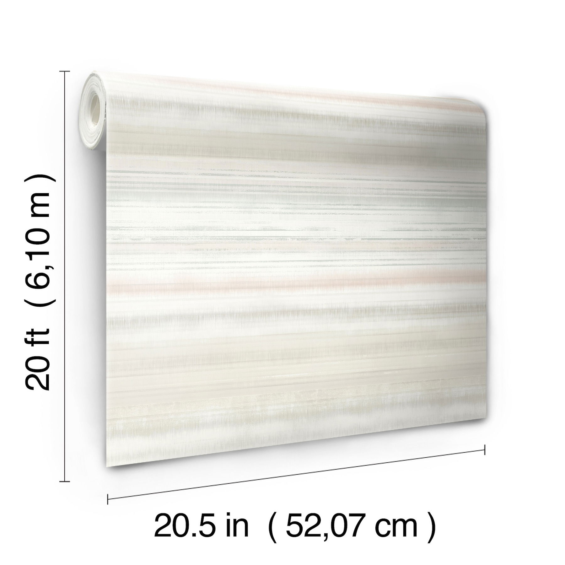 Fleeting Horizon Stripe Clay & Mint Peel & Stick Wallpaper large image 