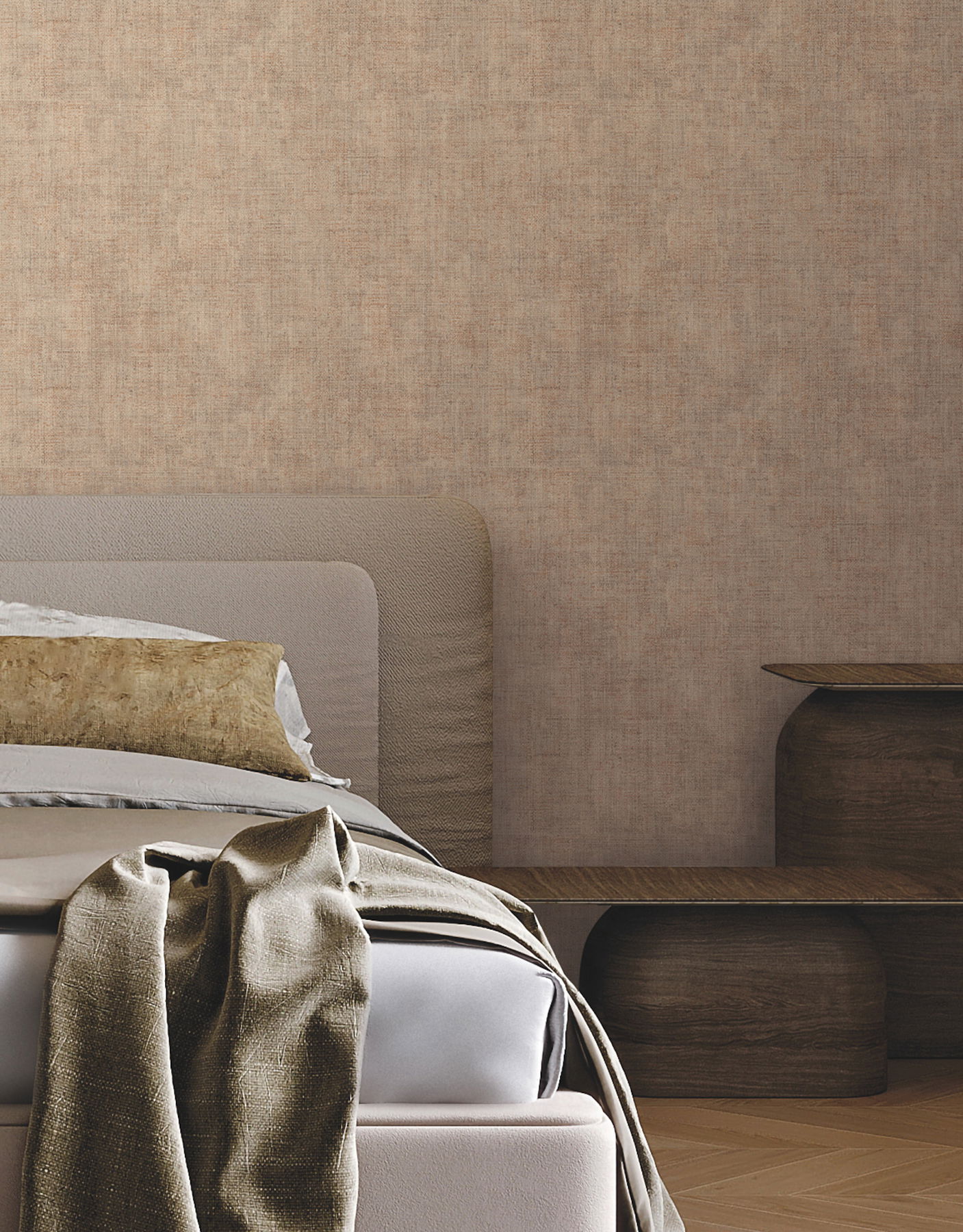 Alma Clay Faux Weave Wallpaper large image 