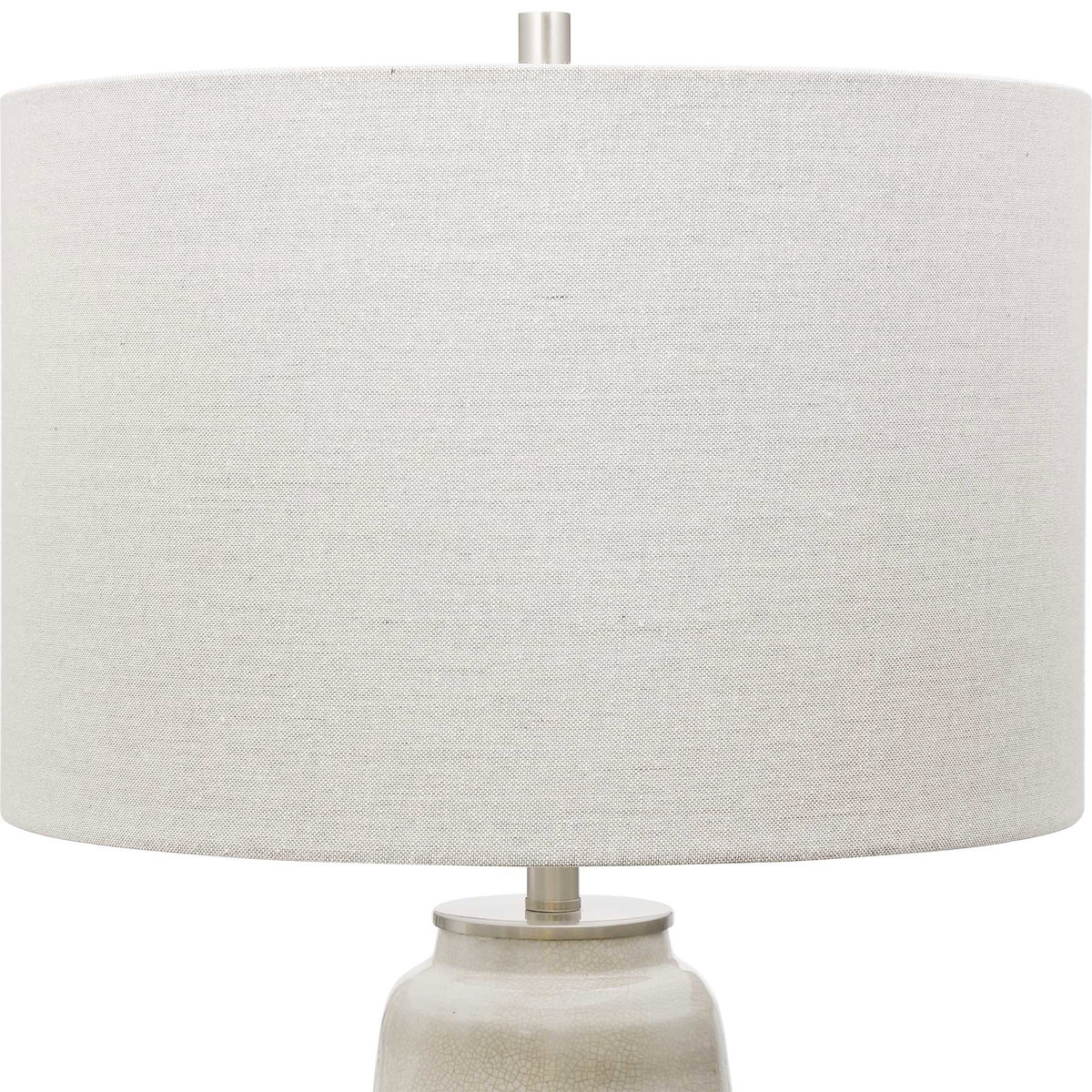 Comanche White Crackle Table Lamp, by Uttermost, 15" width x 26.5" height x 15" depth View 7