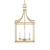 Montreal 4 Light Brass Lantern Pendant, by Uttermost, 13.87" width x 27.75" height x 13.87" depth thumbnail 8