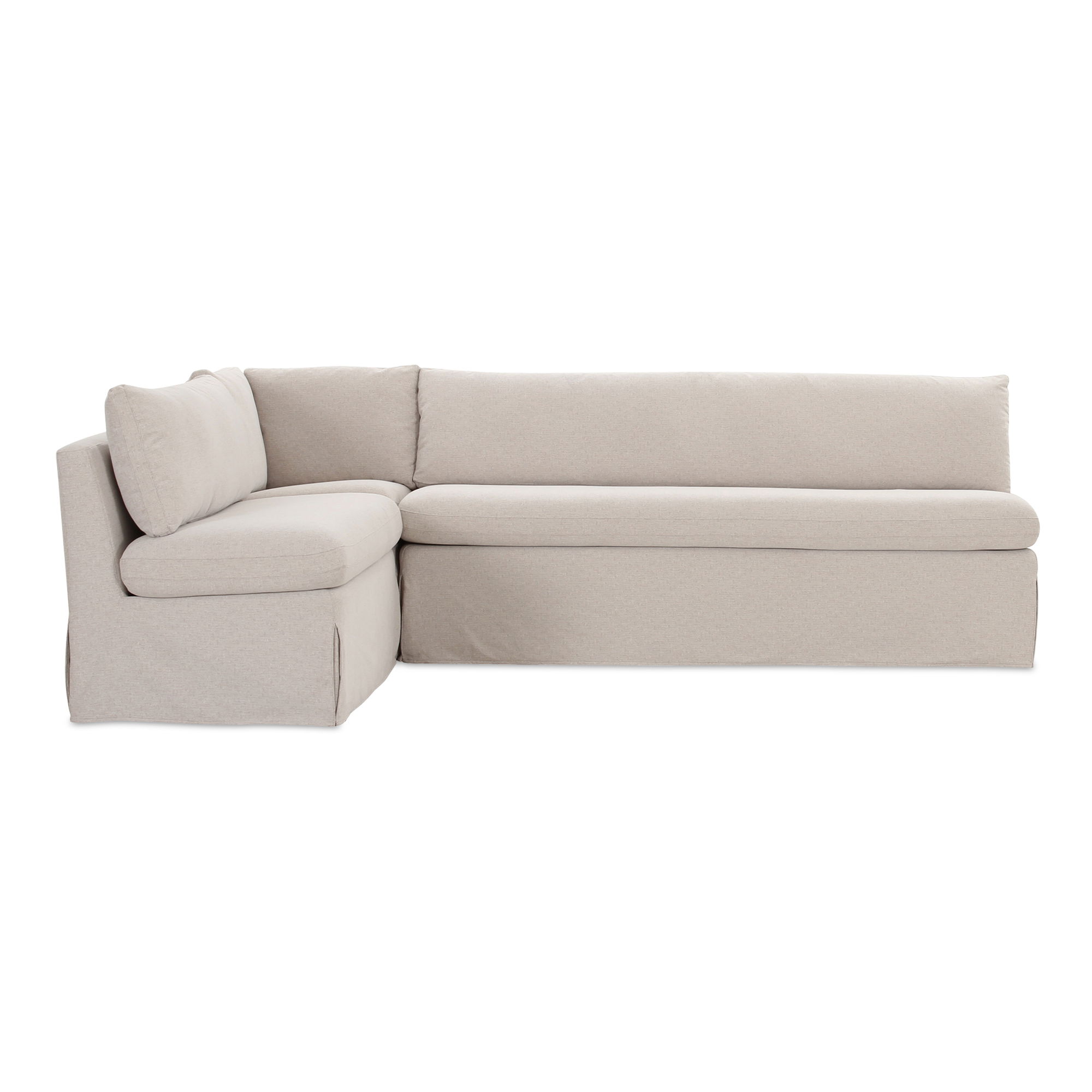 Fable Slipcover Dining Banquette L-shape Beige  100.5in large image 