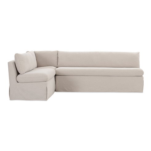 Fable Slipcover Dining Banquette L-shape Beige  100.5in