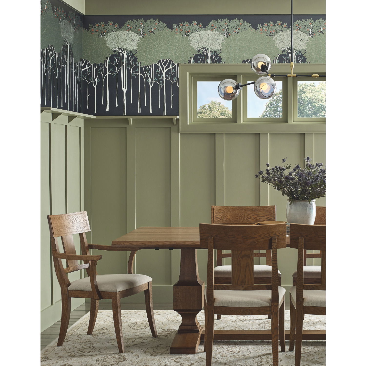 Oakwood Grove Black Wallpaper large image 