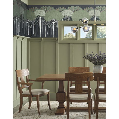 Oakwood Grove Black Wallpaper