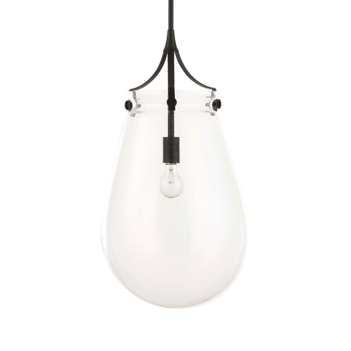 Dewdrop 1 Light Glass Shade Pendant, by Uttermost, 25" height x 13.5" diameter View 3