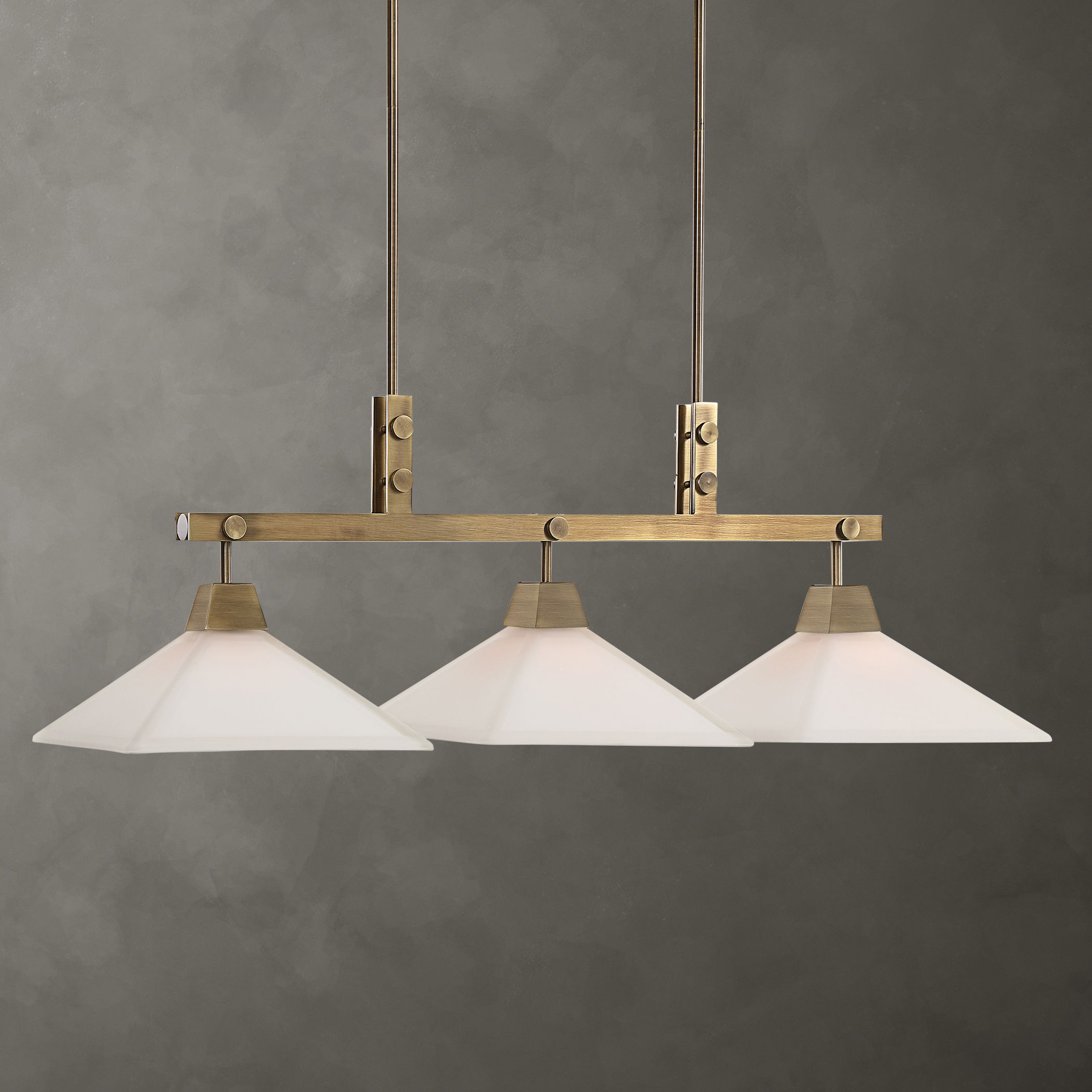 Brookdale Industrial 3 Light Linear Chandelier large image 