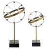 Realm Spherical Brass Sculptures Set Of 2, Decorative by Uttermost, 10.62" width x 21.5" height x 4.75" depth thumbnail 3