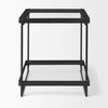 Trey Black Metal with Glass Accent Table thumbnail 4