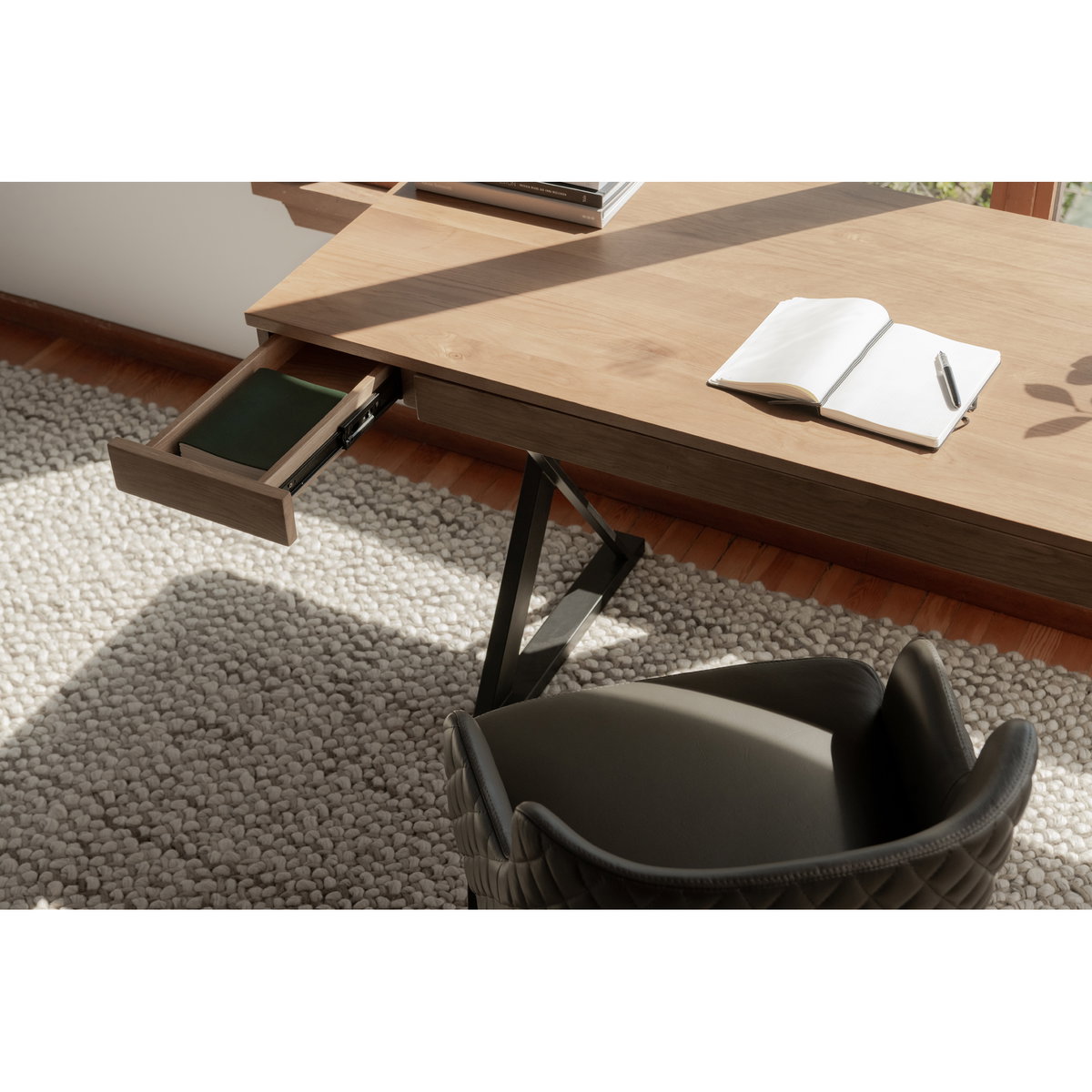 Profecto Desk Natural Oak, by Moe's Home, 63" width x 29.5" height x 26" depth View 8
