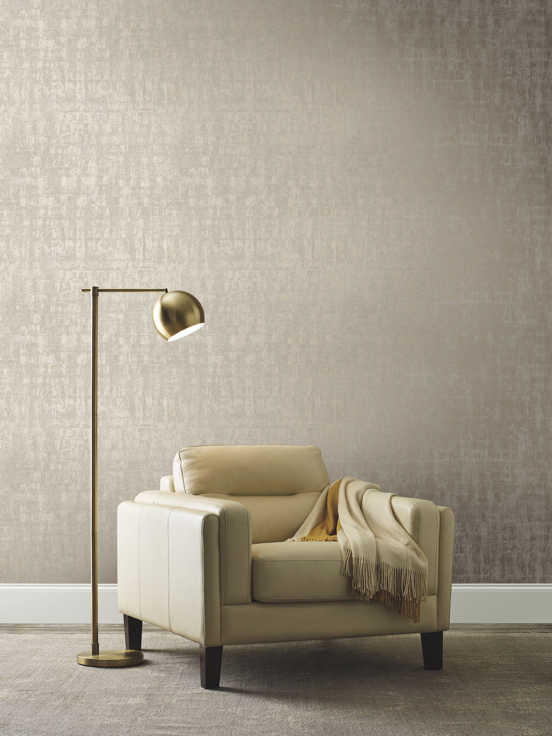 Liquid Metal Taupe Wallpaper, by York Wall, 27' length x 2'3" width x 0.02" depth View 2