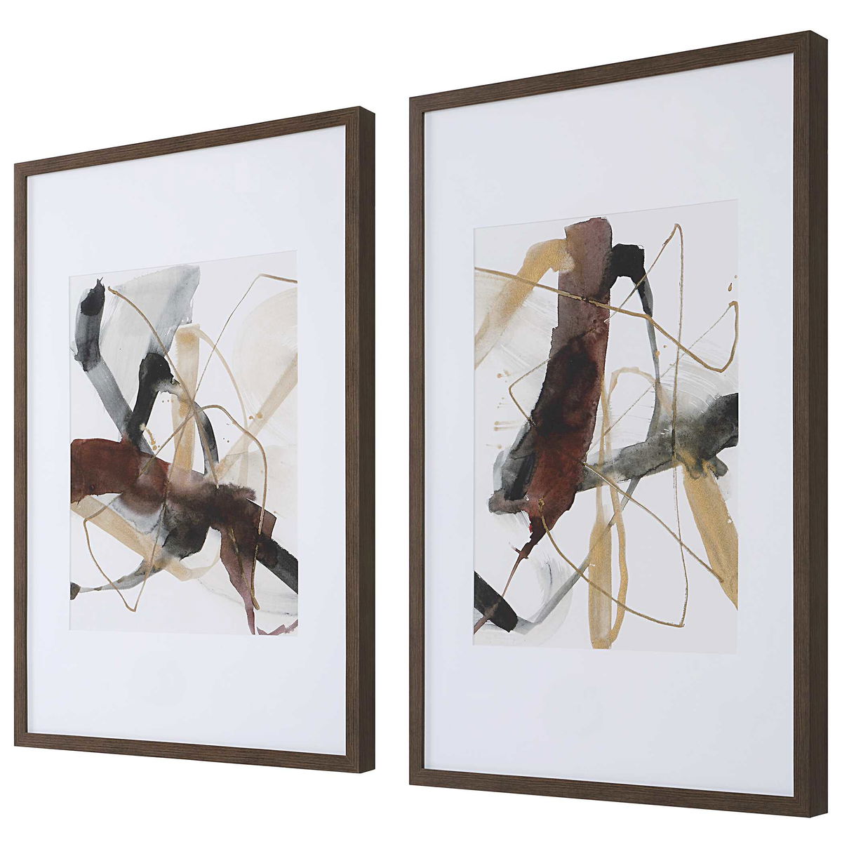 Burgundy Interjection Abstract Prints Set/2, Art by Uttermost, 26.5" width x 39.5" height x 2.12" depth View 5