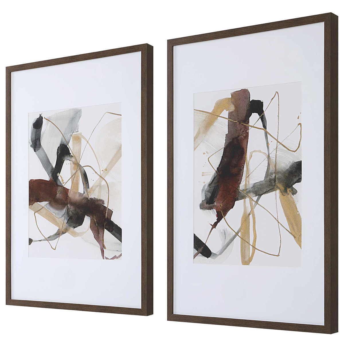 Burgundy Interjection Abstract Prints Set/2, Art by Uttermost, 26.5" width x 39.5" height x 2.12" depth View 5