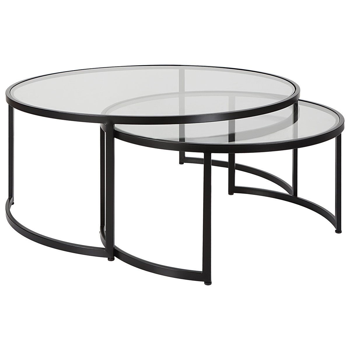 Rhea Black Nesting Coffee Tables Set/2, Furniture by Uttermost, 42" width x 18" height x 42" depth View 1