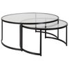 Rhea Black Nesting Coffee Tables Set/2, by Uttermost, 3'6" width x 1'6" height x 3'6" depth thumbnail 1